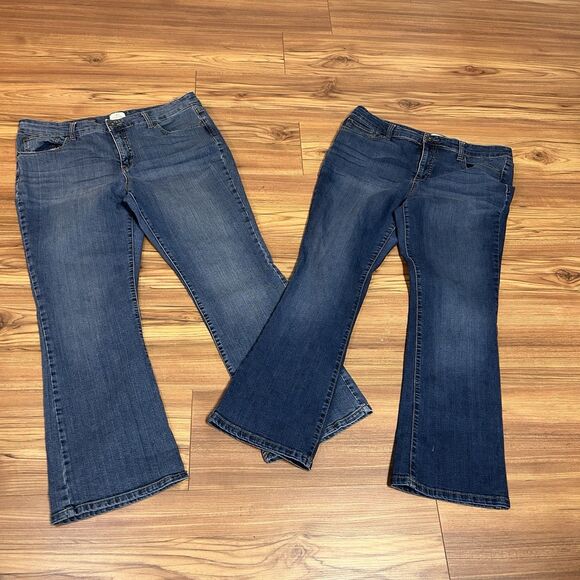 Women's St John’s Boot Cut Jeans Lot 2 16 Petite Stretch Inseam 28.5 Waist 32 - Picture 2 of 5
